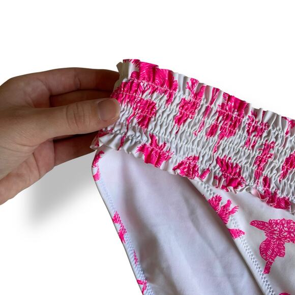 Vineyard Vines Palms and Plumeria Smocked Bikini Bottoms‎ Size M Pink Vacation - Picture 3 of 8